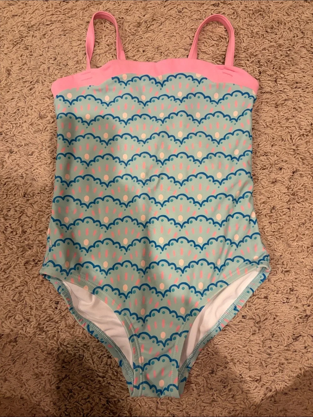 Hanna Andersson Pink & Aqua Girls' One-Piece Swimsuit
